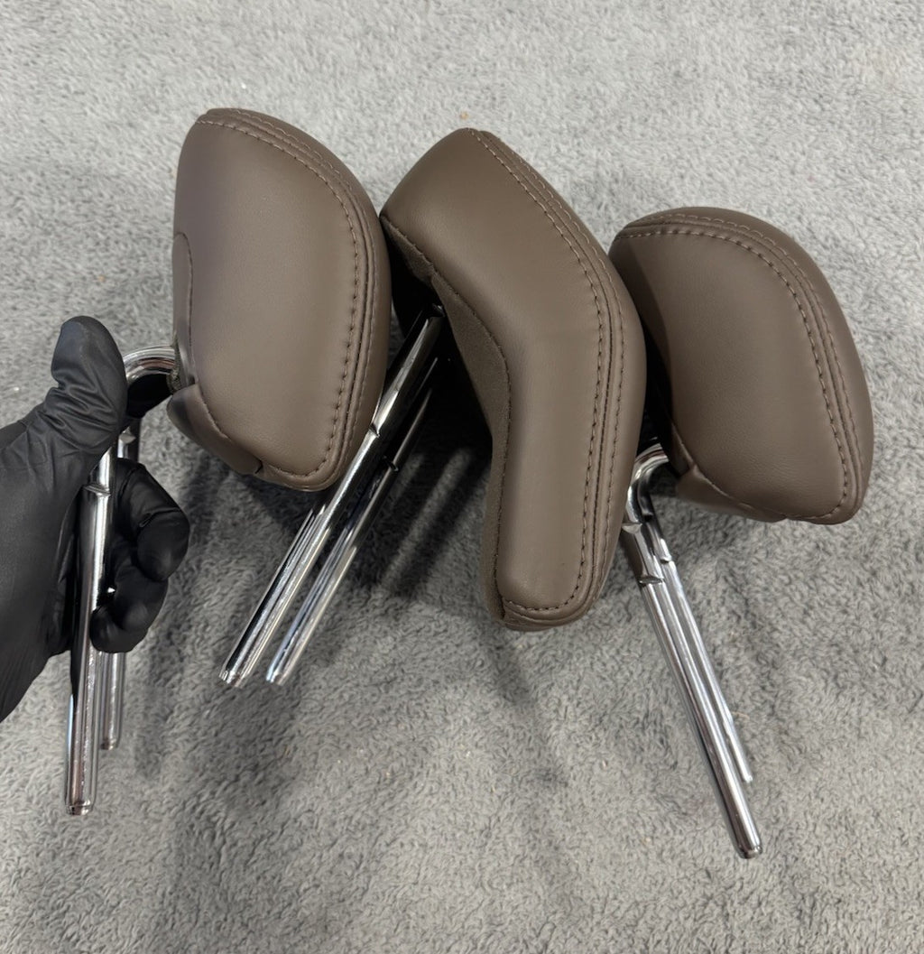 2013-16 LINCOLN MKZ REAR SEAT HEADREST 3 PC SET BROWN LEATHER OEM GENUINE NICE!!