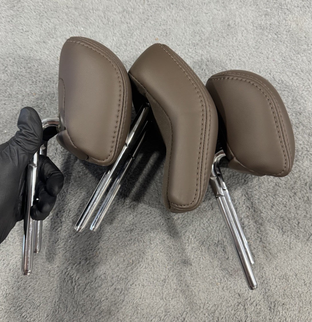 2013-16 LINCOLN MKZ REAR SEAT HEADREST 3 PC SET BROWN LEATHER OEM GENUINE NICE!!