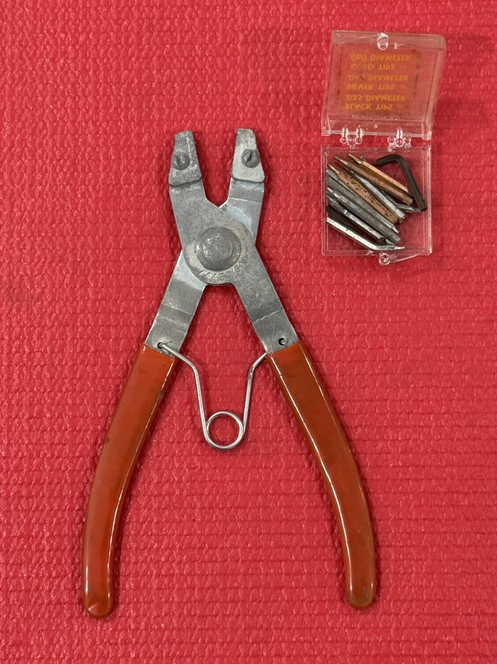 Vintage USA Tools Retaining Snap Ring Pliers Set #455 With Tips Made In USA