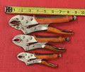 Pittsburgh 3-Piece Set Curved Jaw Locking Pliers Orange Handles