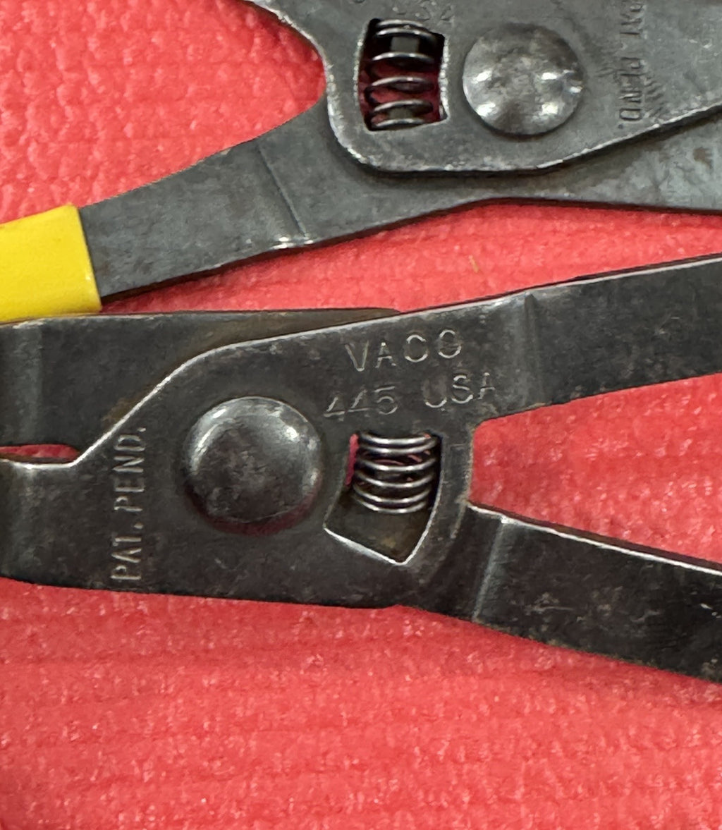 Vintage VACO TOOLS 2 Pc Set No. 445 & 446 Snap Ring Pliers SET MADE IN USA