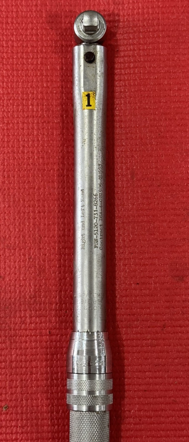 VINTAGE TORQUE CONTROLS INC TCI-750 3/8" DRIVE TORQUE WRENCH W/OG METAL BOX USA
