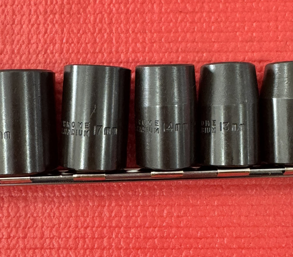 CHROME VANADIUM CTT TOOLS NEW 10 Pc SET 1/2” Drive Shallow Impact Socket METRIC