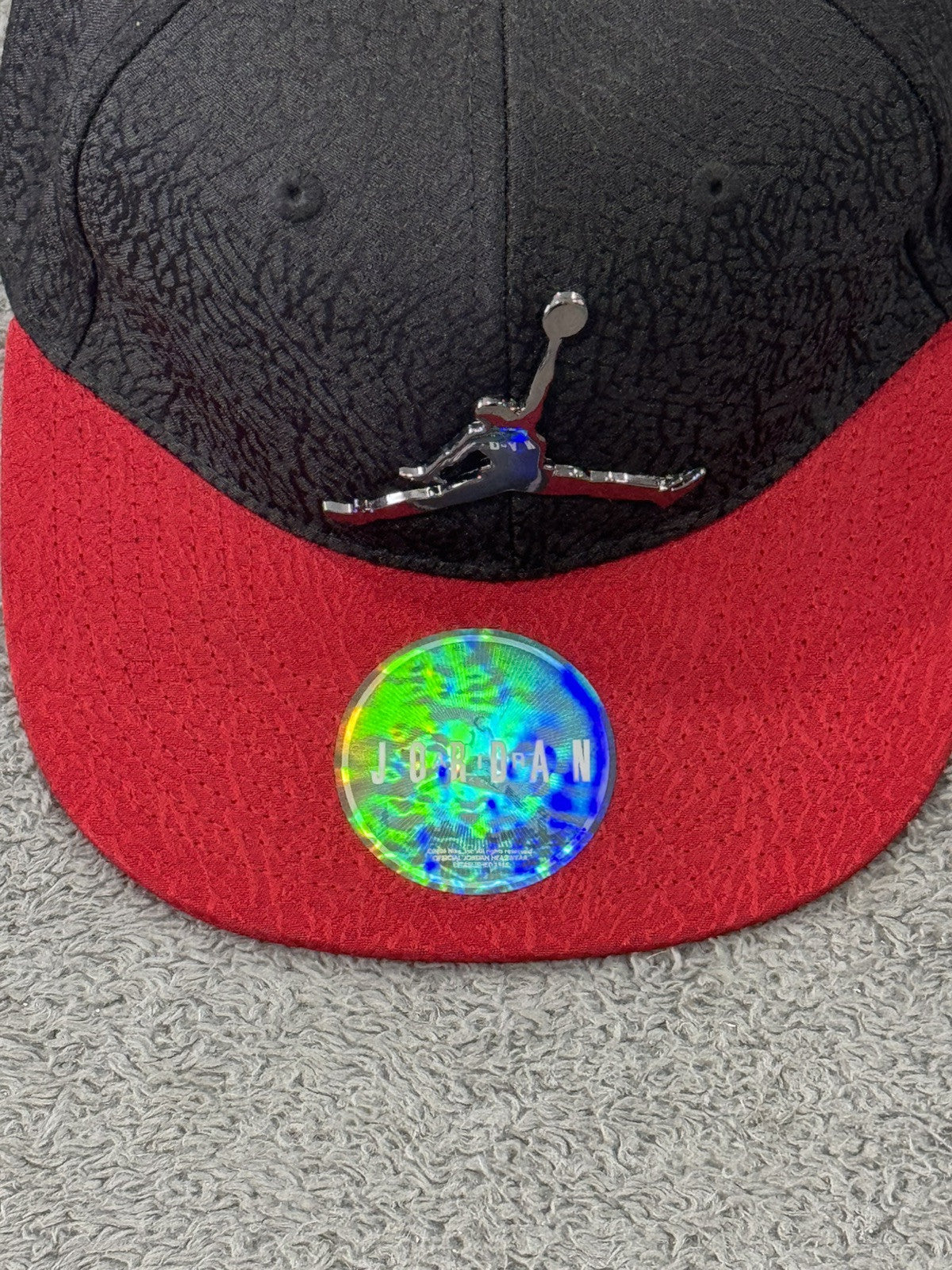 Nike Air Jordan Jumpman Elephant Print Youth Cap Hat Athletic Black Red