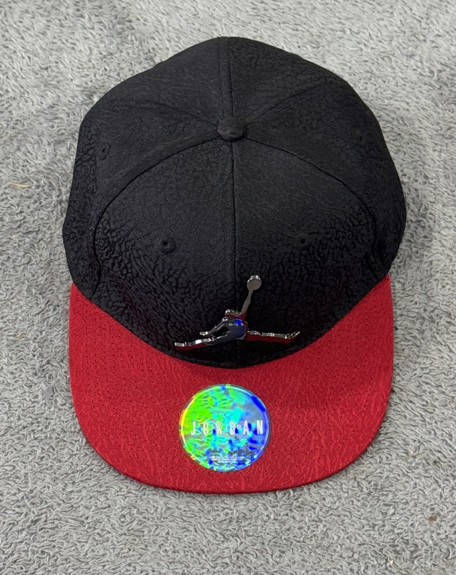 Nike Air Jordan Jumpman Elephant Print Youth Cap Hat Athletic Black Red