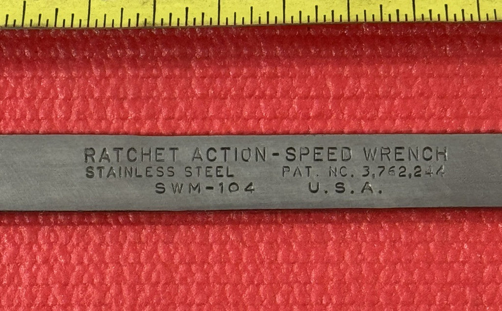 Vintage Ratchet Action Speed Wrench SWM-104 17mm X 19mm Metric Made In USA Rare