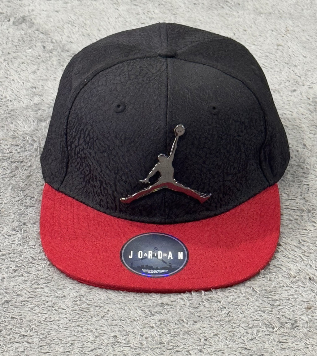 Nike Air Jordan Jumpman Elephant Print Youth Cap Hat Athletic Black Red