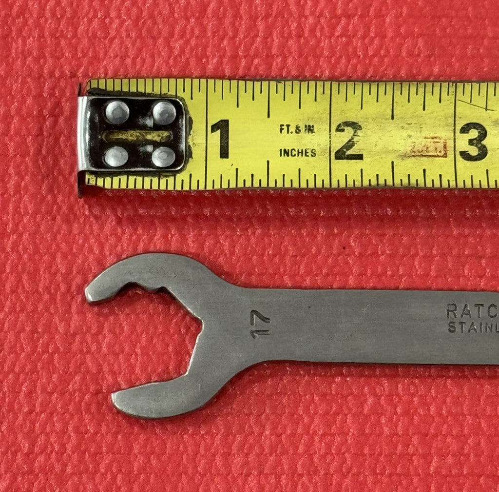 Vintage Ratchet Action Speed Wrench SWM-104 17mm X 19mm Metric Made In USA Rare