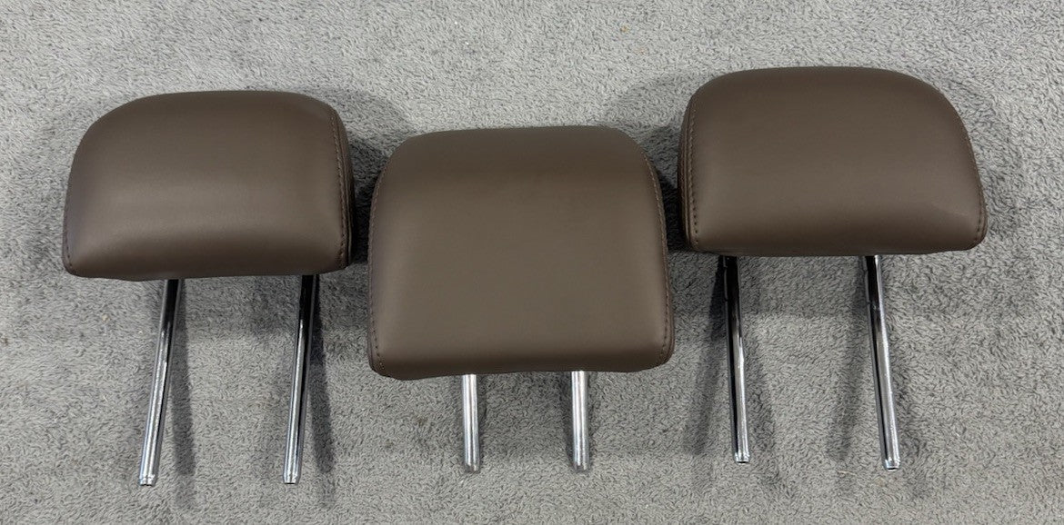 2013-16 LINCOLN MKZ REAR SEAT HEADREST 3 PC SET BROWN LEATHER OEM GENUINE NICE!!