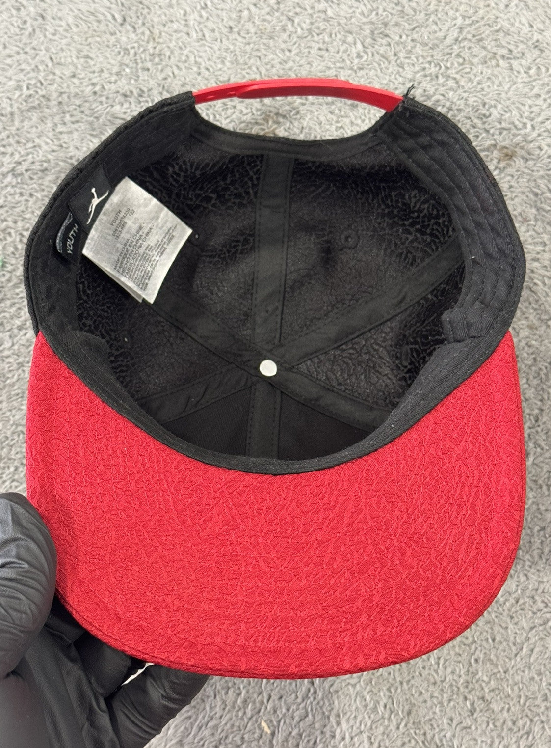 Nike Air Jordan Jumpman Elephant Print Youth Cap Hat Athletic Black Red