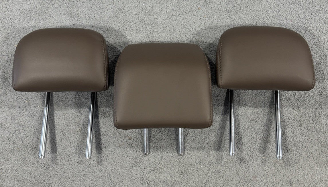 2013-16 LINCOLN MKZ REAR SEAT HEADREST 3 PC SET BROWN LEATHER OEM GENUINE NICE!!