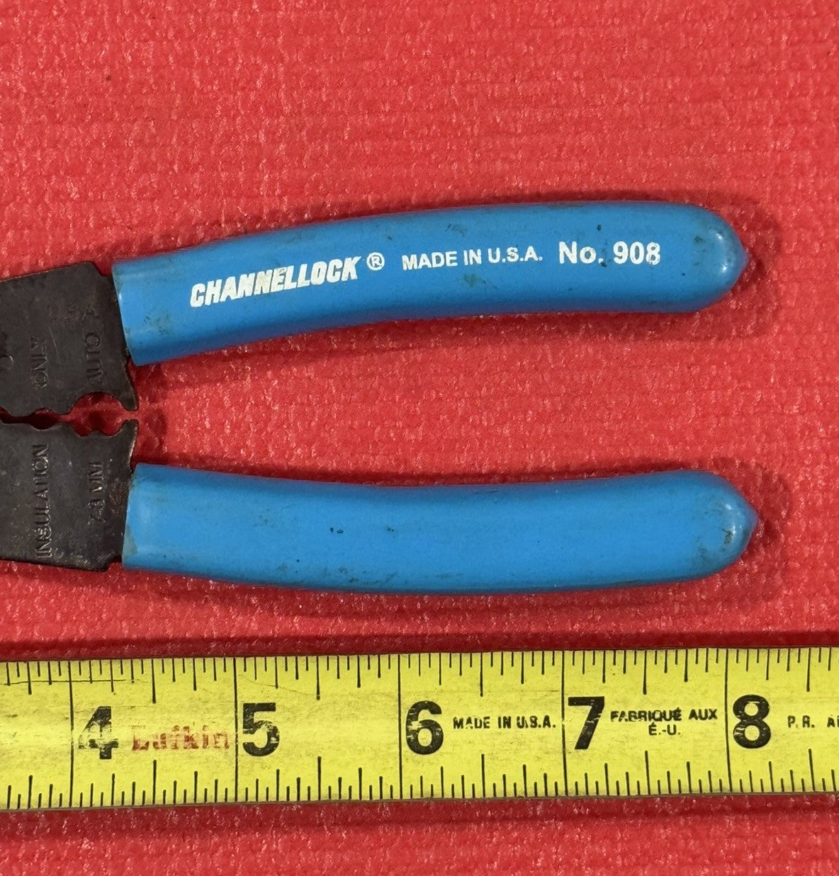 Channellock No. 908 Electricians Wire Stripper Cutter Tool Crimper Pliers USA