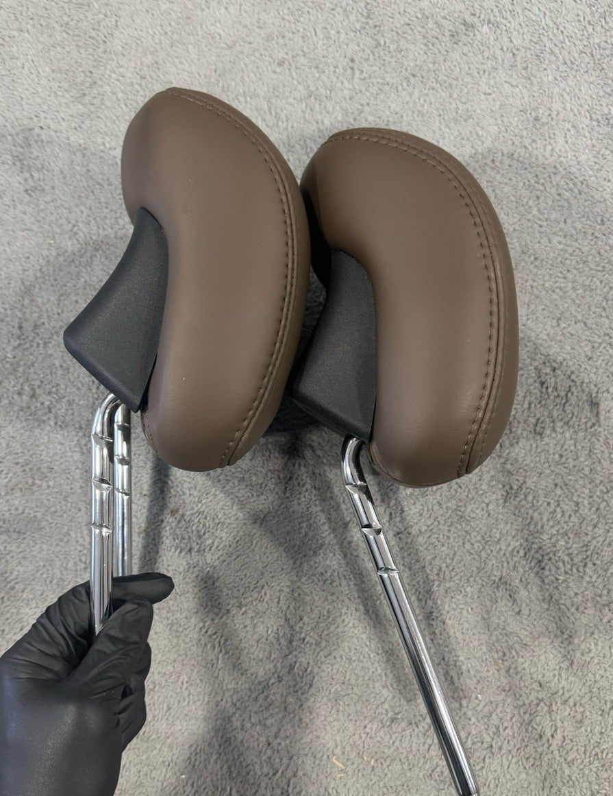 2013-16 LINCOLN MKZ FRONT SEAT LEATHER HEADREST SET HEAD REST BROWN OEM GENUINE