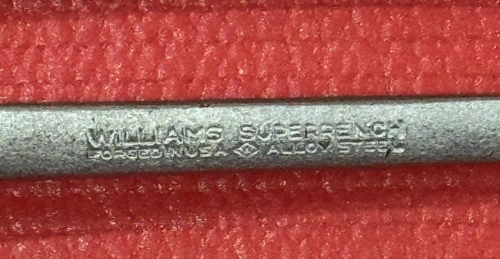 Vintage Williams No.6723 Superrench Box End Wrench 7/16” x 3/8” Diamond Logo USA